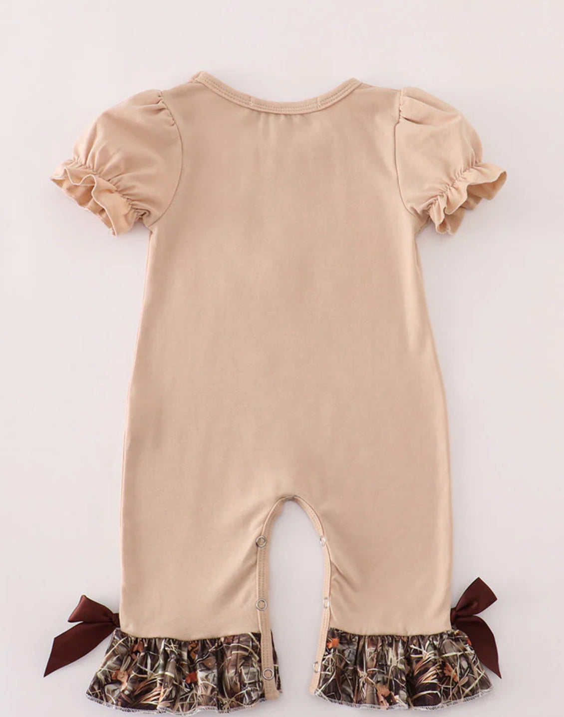 Camo Hound Appliqué Ruffle Romper