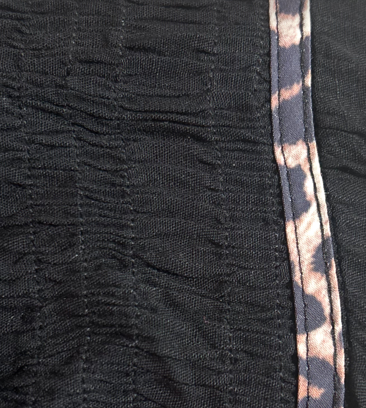 Black Leopard Trimmed Dress