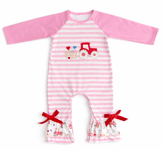 Valentine Tractor Romper