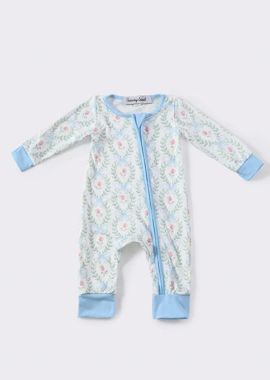 Blue Floral Zip