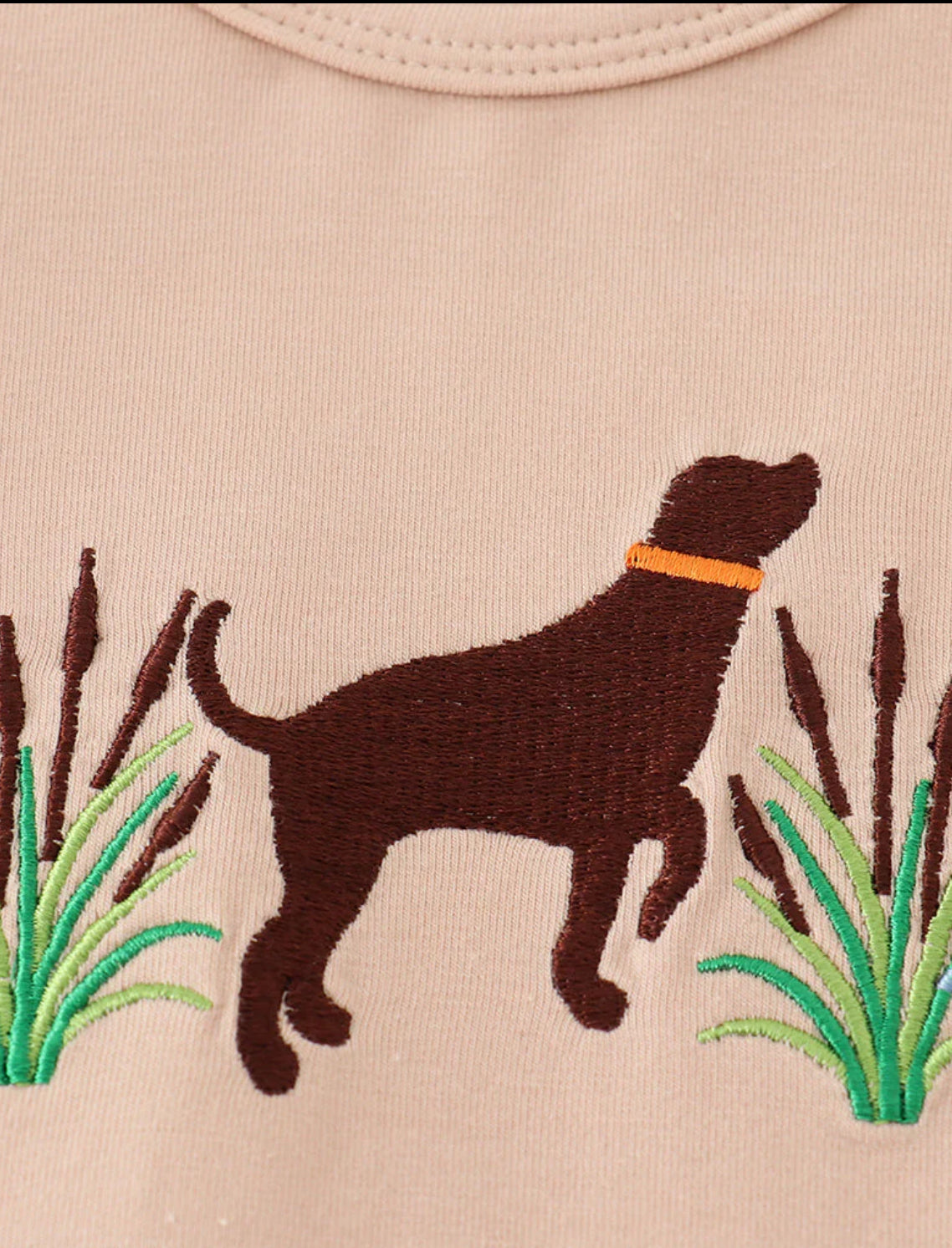 Camo Hound Appliqué Ruffle Romper