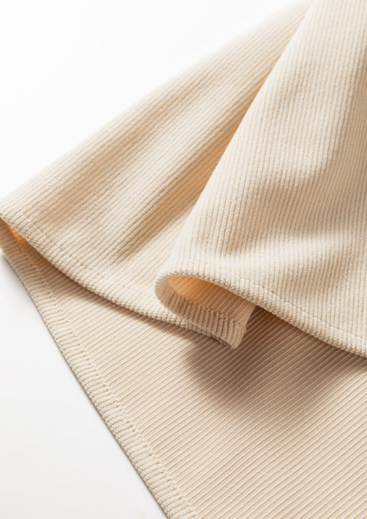 Scallop Detail Pleated Corduroy Dress – Plus Size