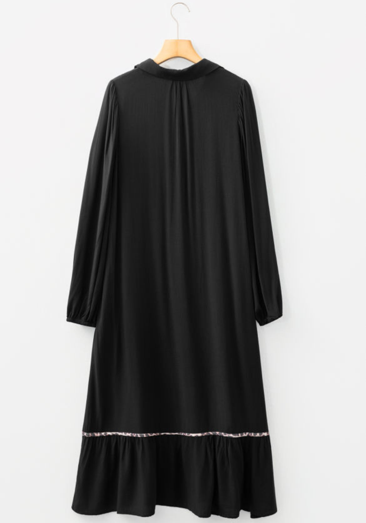 Black Leopard Trimmed Dress