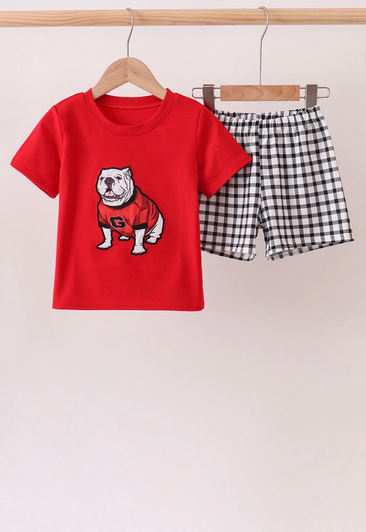 Red Georgia Appliqué Short Set