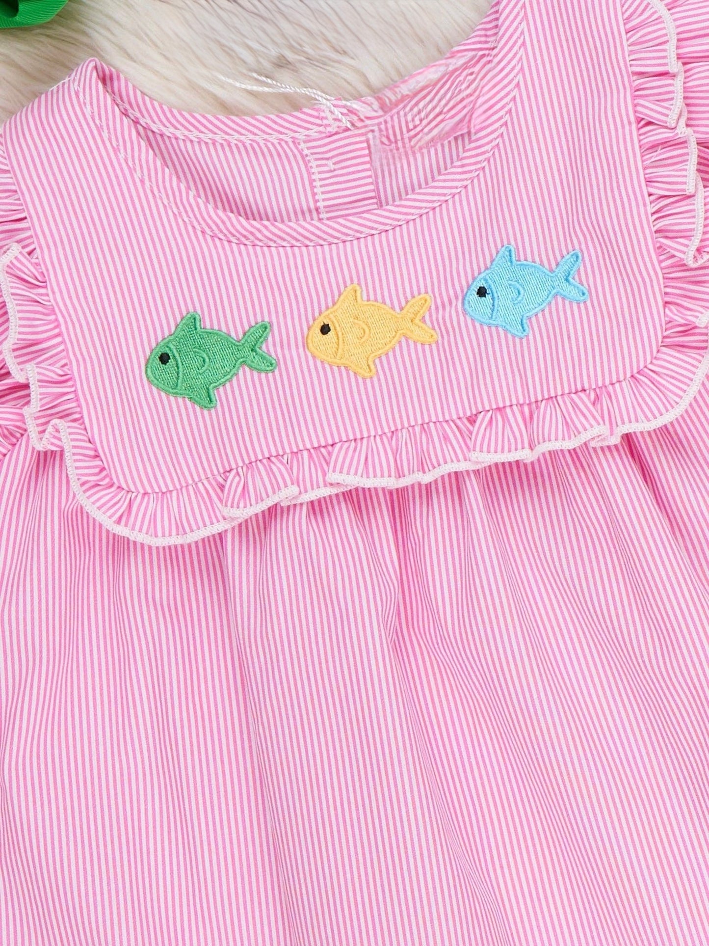 Baby Fish Embroidered 100% Cotton Dress