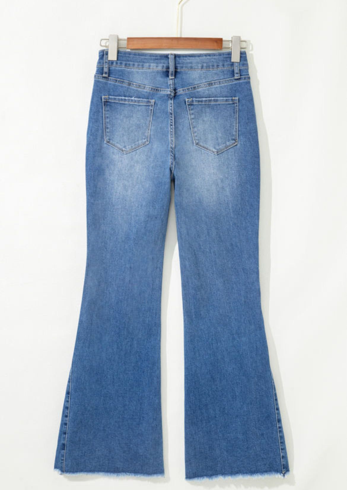 Ashleigh Blue Cut out Side Frayed Hemline Flare Jeans
