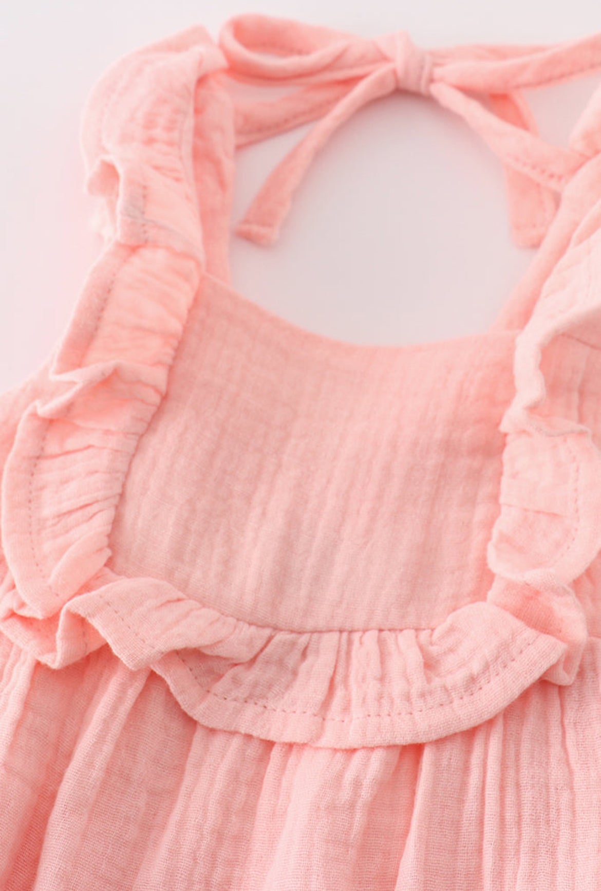 Premium Pink Muslin Ruffle Bubble