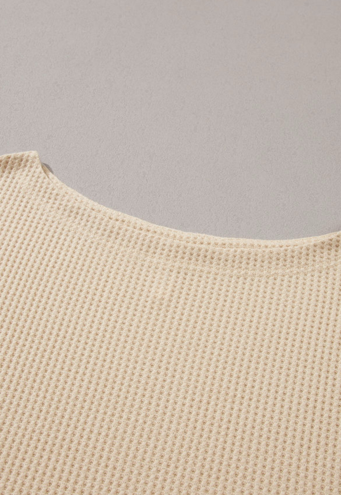 Sweet Simplicity Waffle Knit Top – Light French Beige
