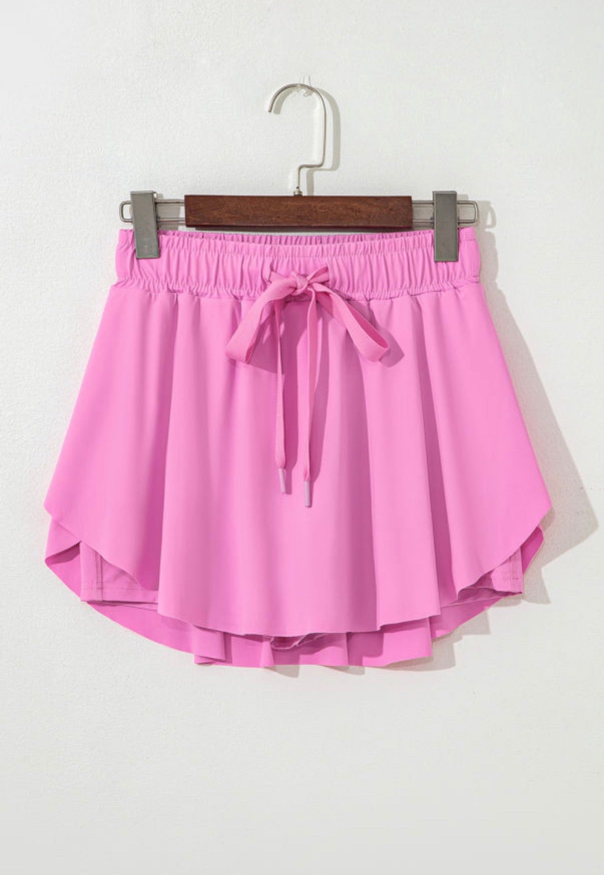 Drawstring High Waist Lined Tennis Skort