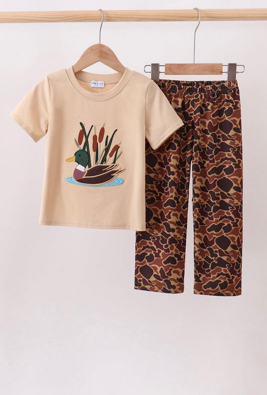 Camouflage Duck Appliqué Pant Set