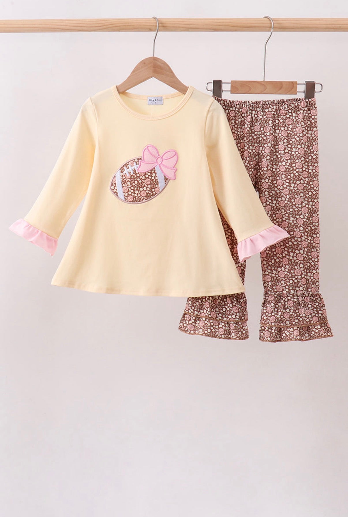 Floral Football Ruffle Pant Set