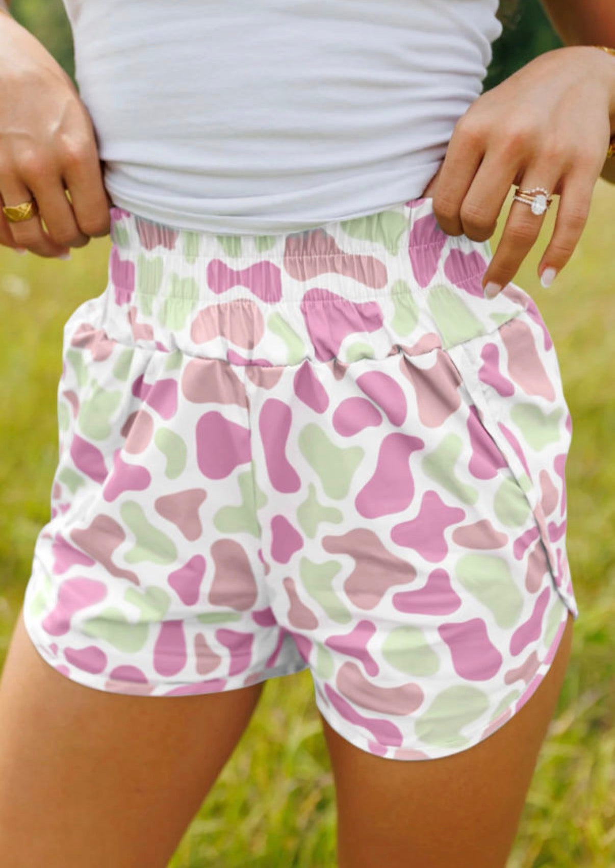Pink & Sage Camo Shorts