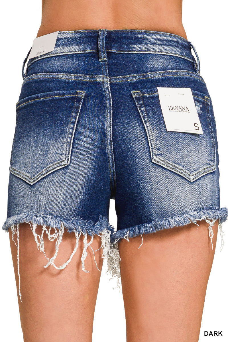 Sunny Days Raw Hem Denim Shorts