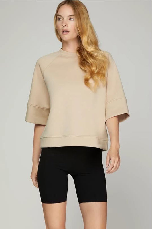 Scuba 3/4 Sleeve Top by She + Sky
