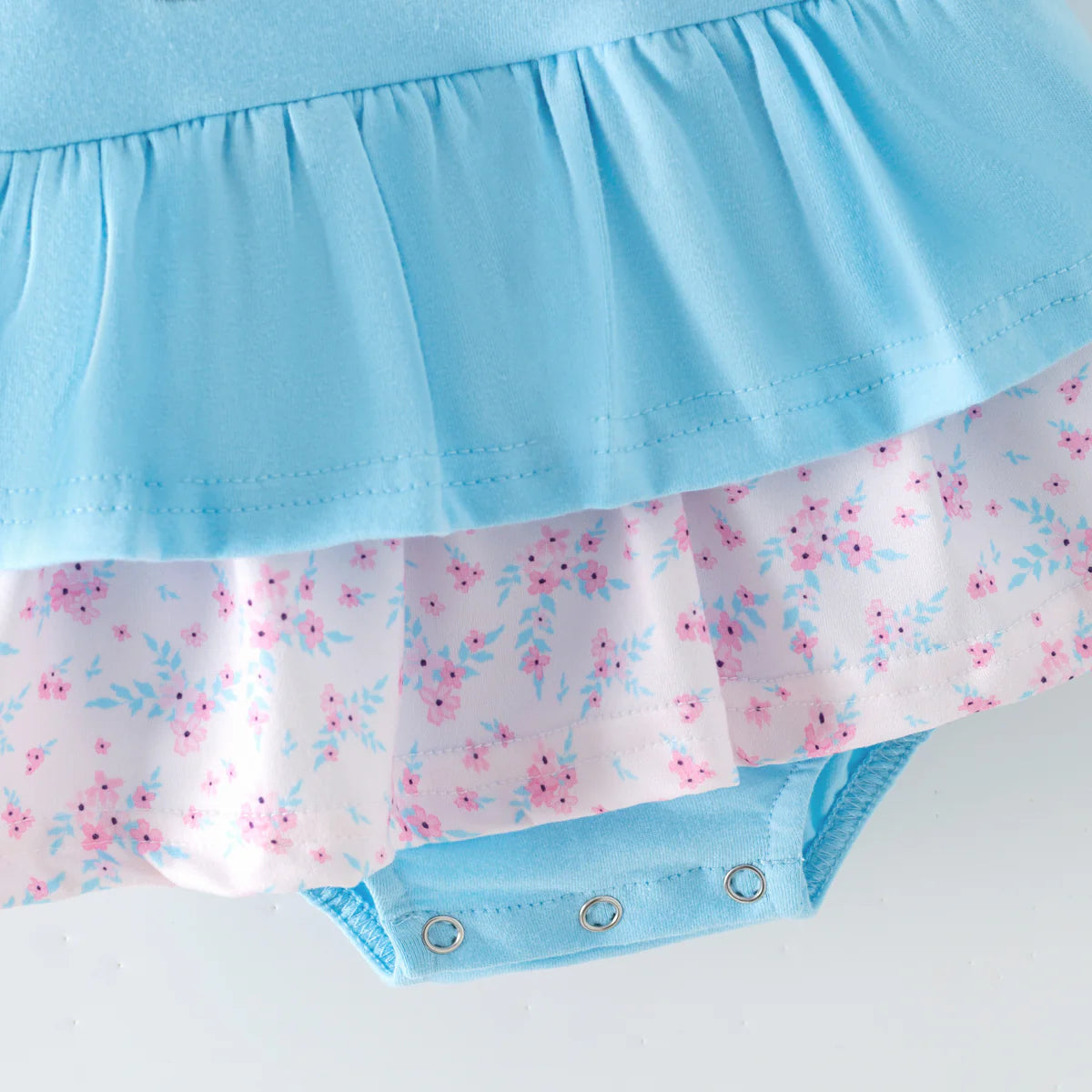 Baby Girl Baseball Bow Ruffle Romper