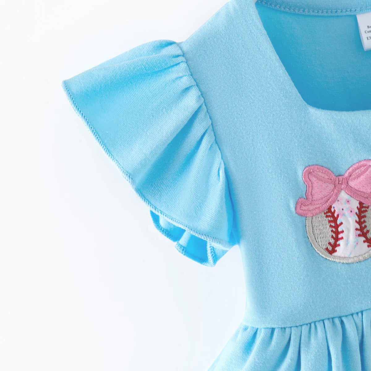 Baby Girl Baseball Bow Ruffle Romper