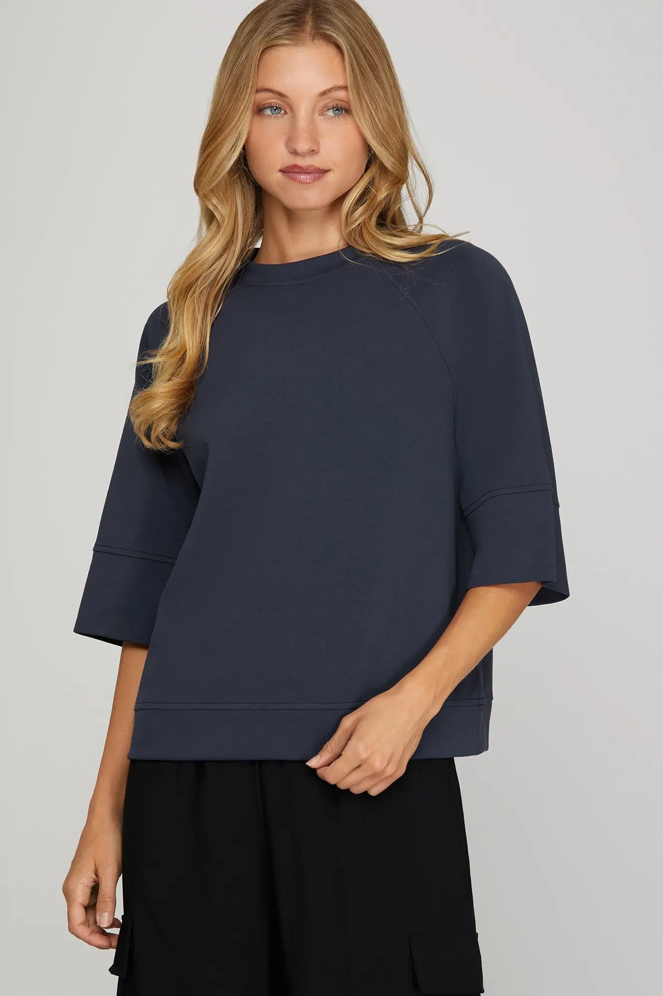 Midnight Ease Scuba Knit Top