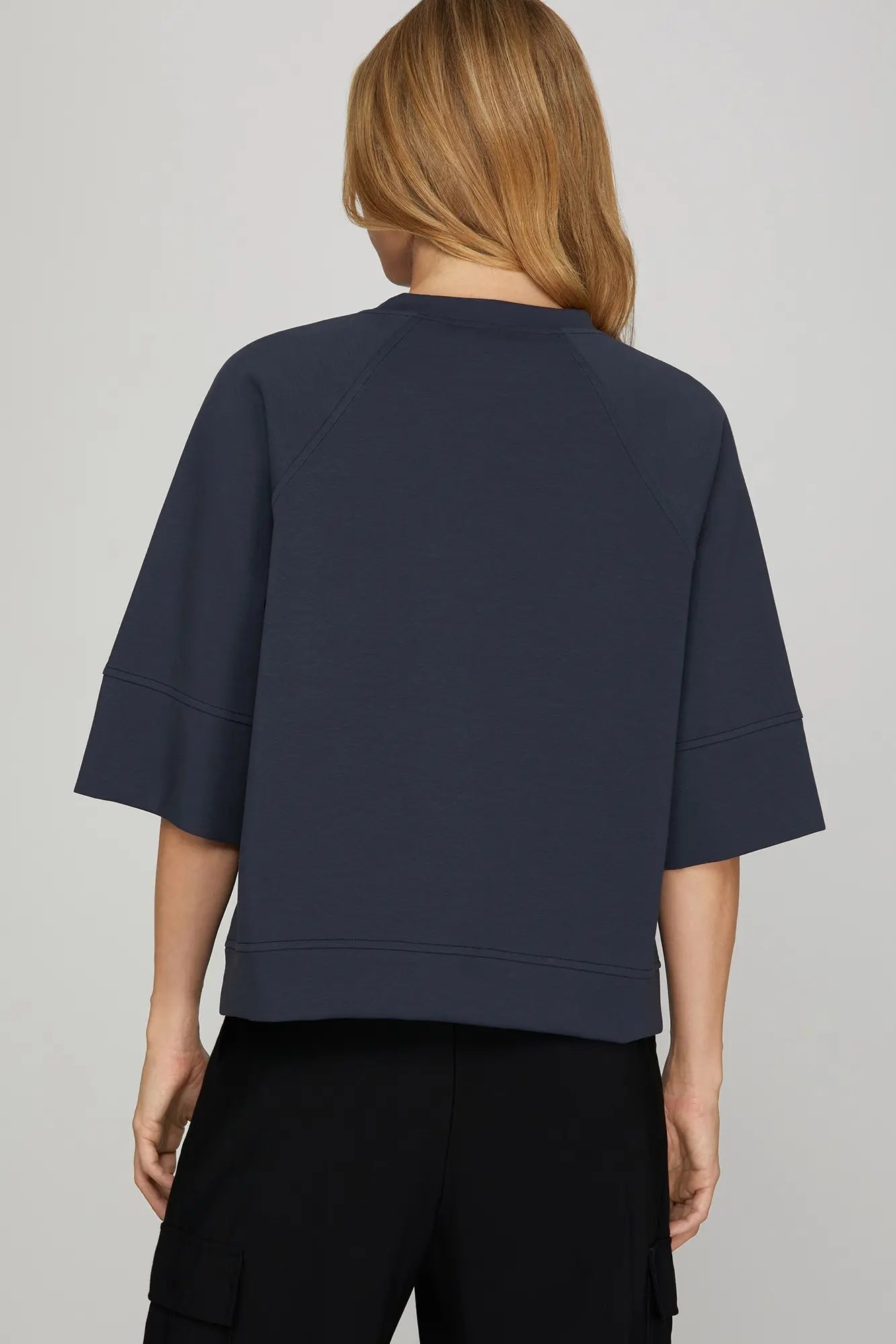 Midnight Ease Scuba Knit Top