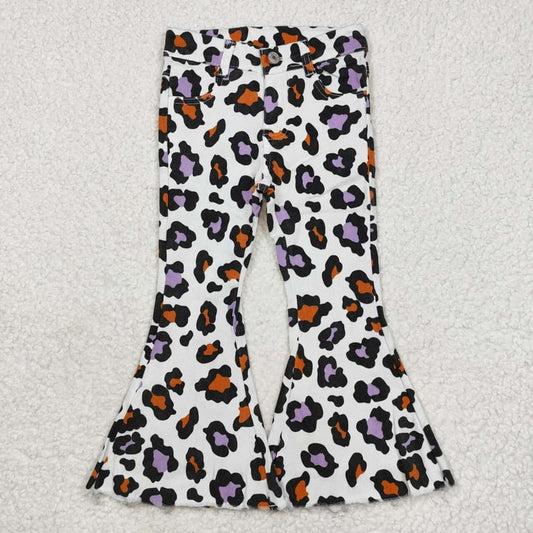 Girls Leopard Bell Bottom Pants – 3T