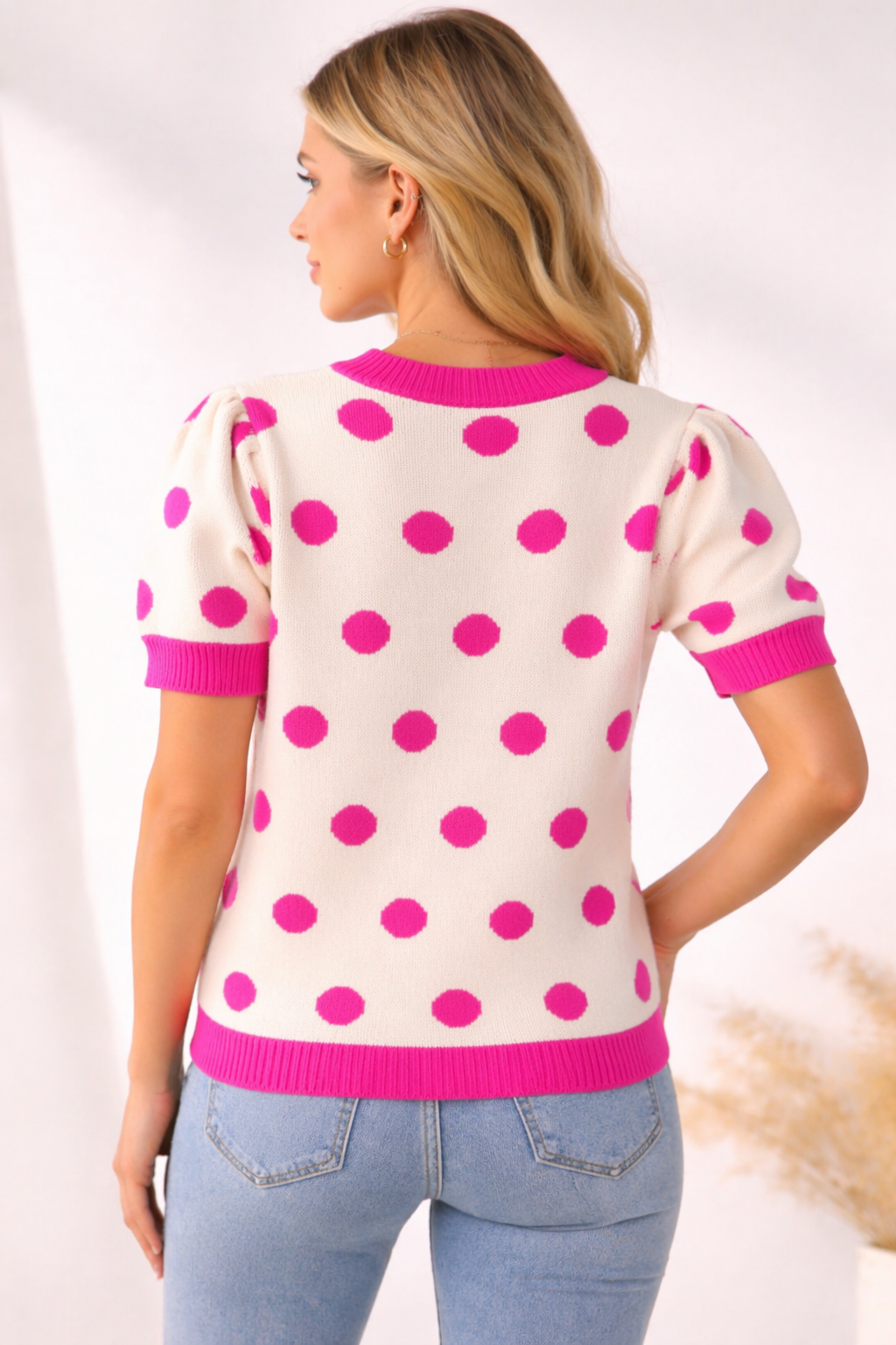 Polka Dot Knit Top
