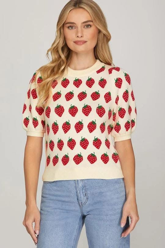 Strawberry Fields Knit Top – She + Sky