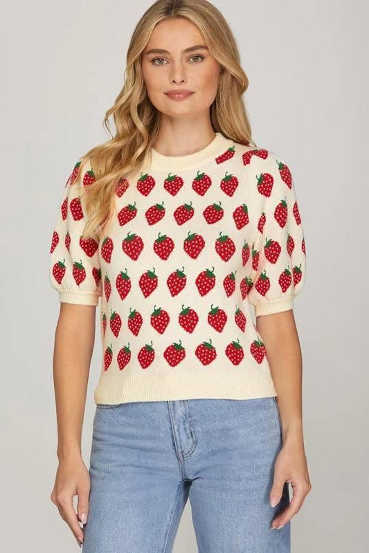 Strawberry Fields Knit Top – She + Sky