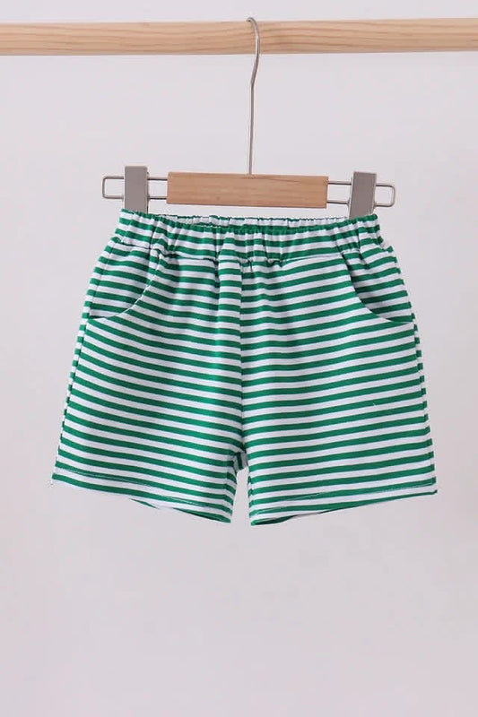 Premium Green & White Stripe Shorts
