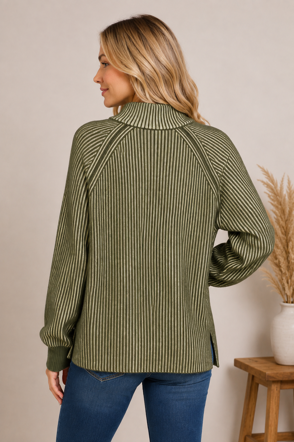 Zenana Ribbed Half-Zip Sweater