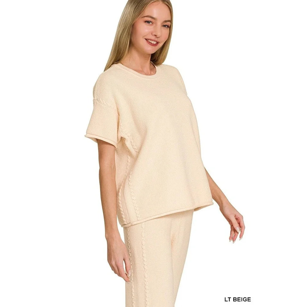 Viscose Round Neck Top & Pants Set