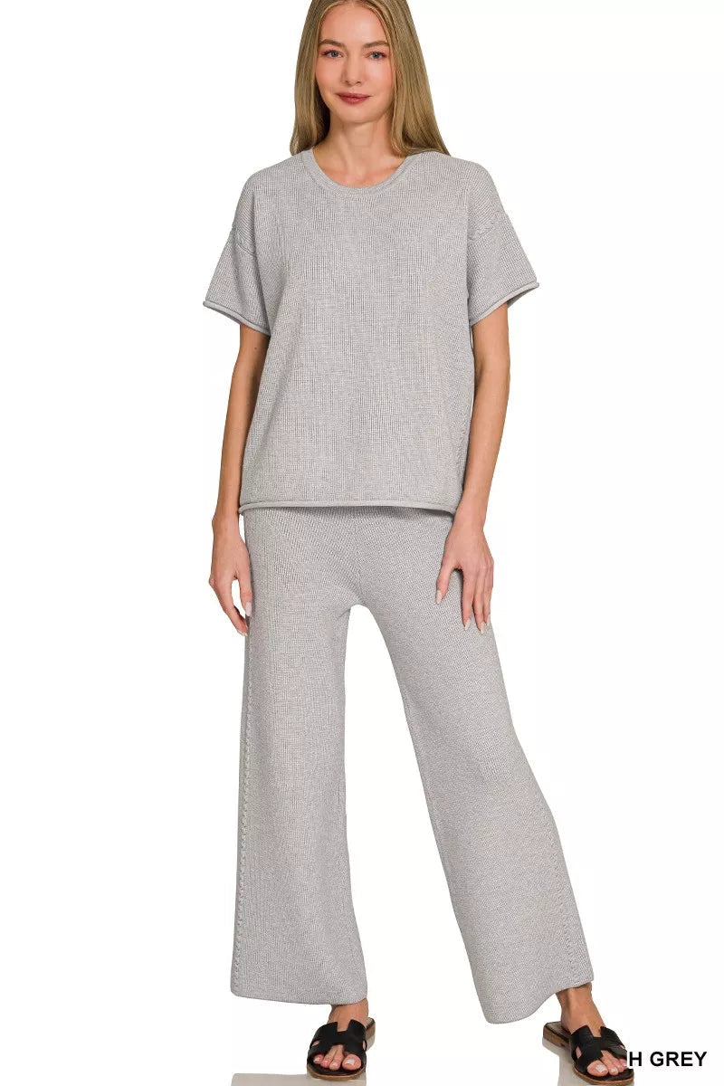 Viscose Round Neck Top & Pants Set