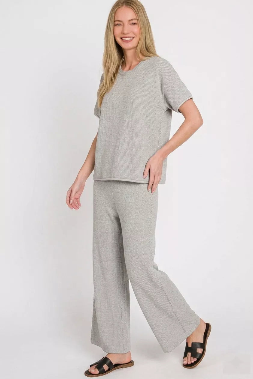 Viscose Round Neck Top & Pants Set