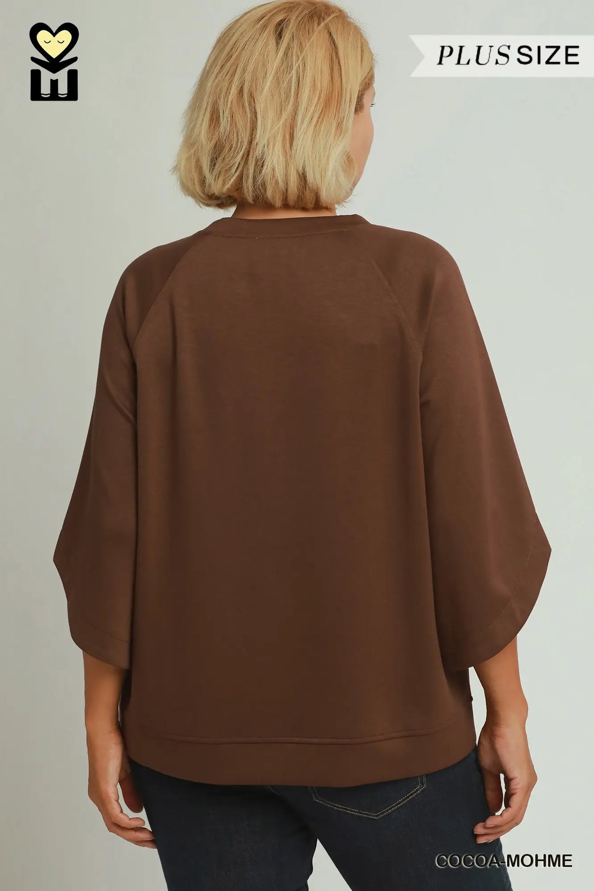 Umgee LuxeKnit Cocoa Raglan Sleeve Top