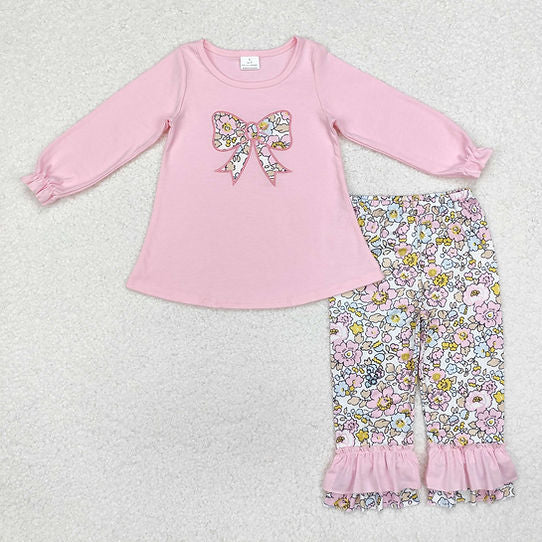 Pink Appliqué Bow Set
