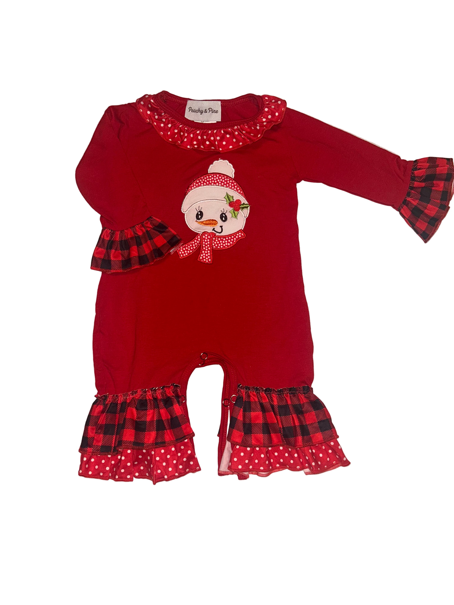 Plaid Snowman Romper