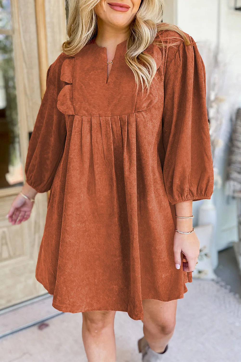 Cinnamon Corduroy Dress