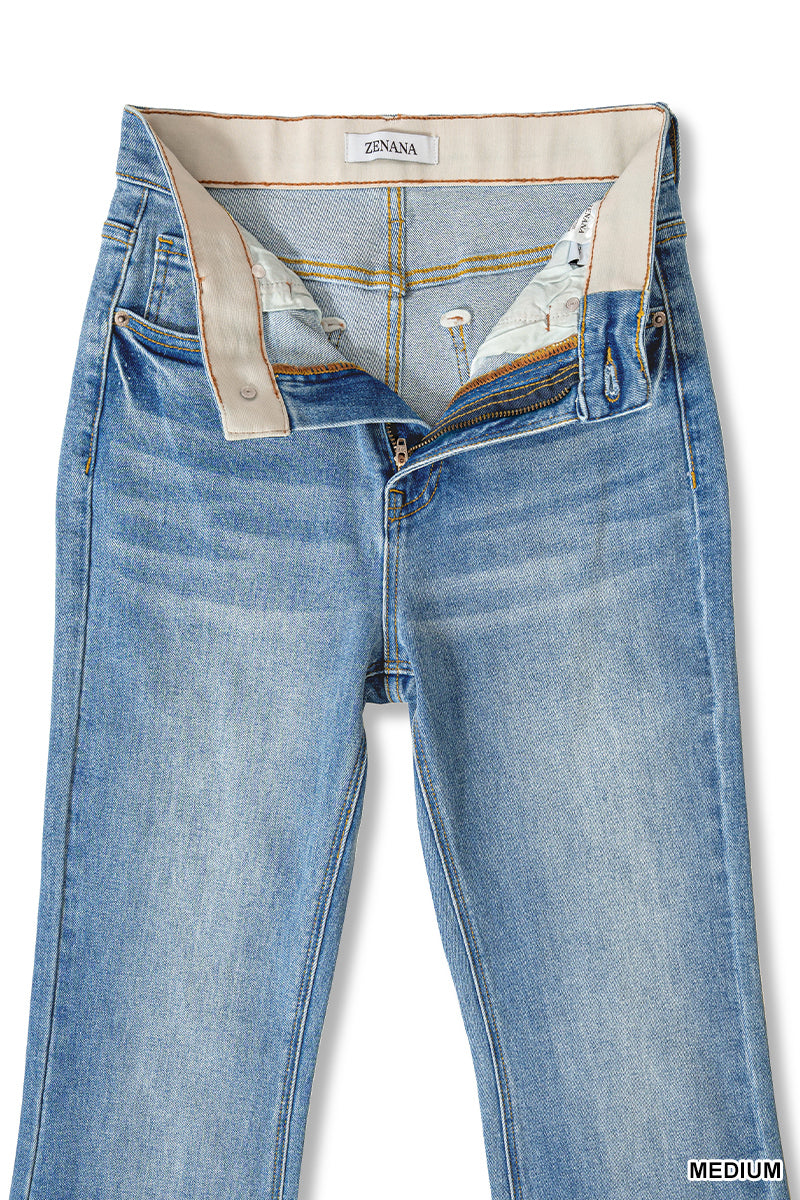 Tummy Control Elastic Waist Flare Jeans