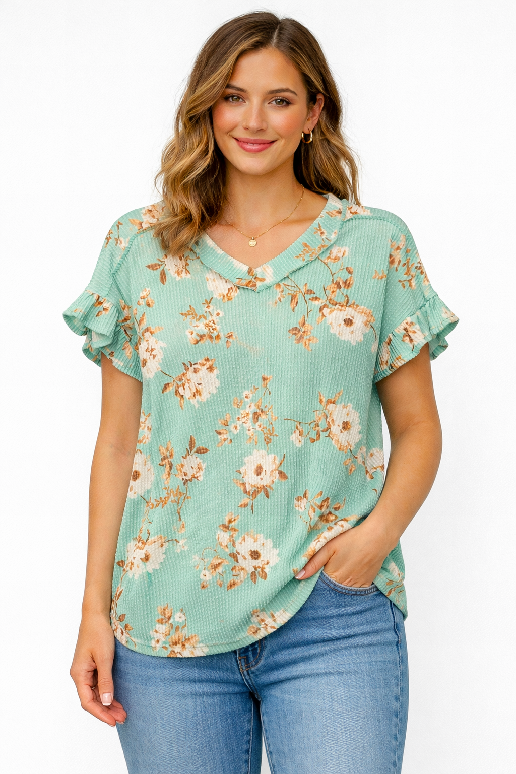 Sweet Meadow Floral Flutter Top