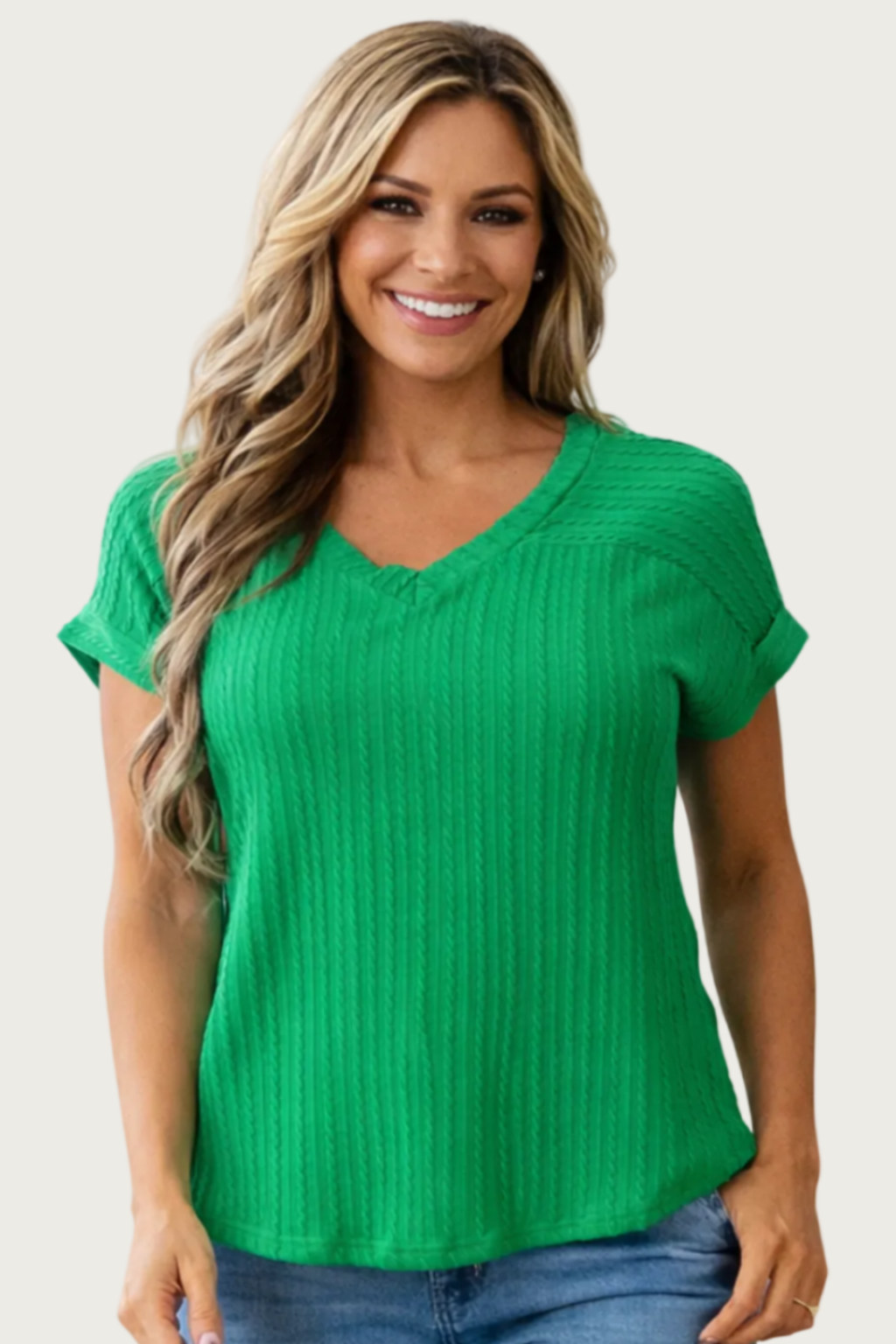 Emerald Coast Textured V-Neck Top