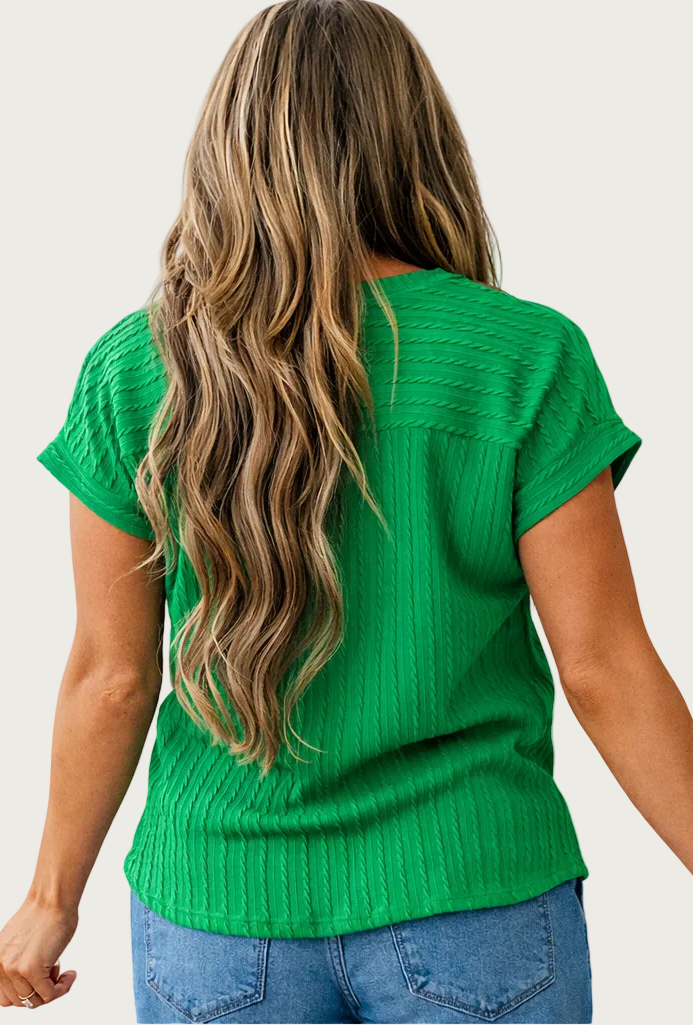 Emerald Coast Textured V-Neck Top