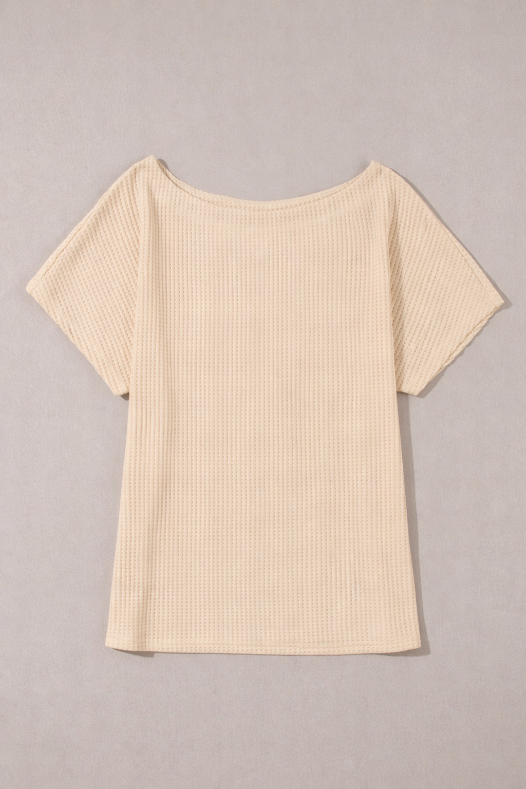 Sweet Simplicity Waffle Knit Top – Light French Beige