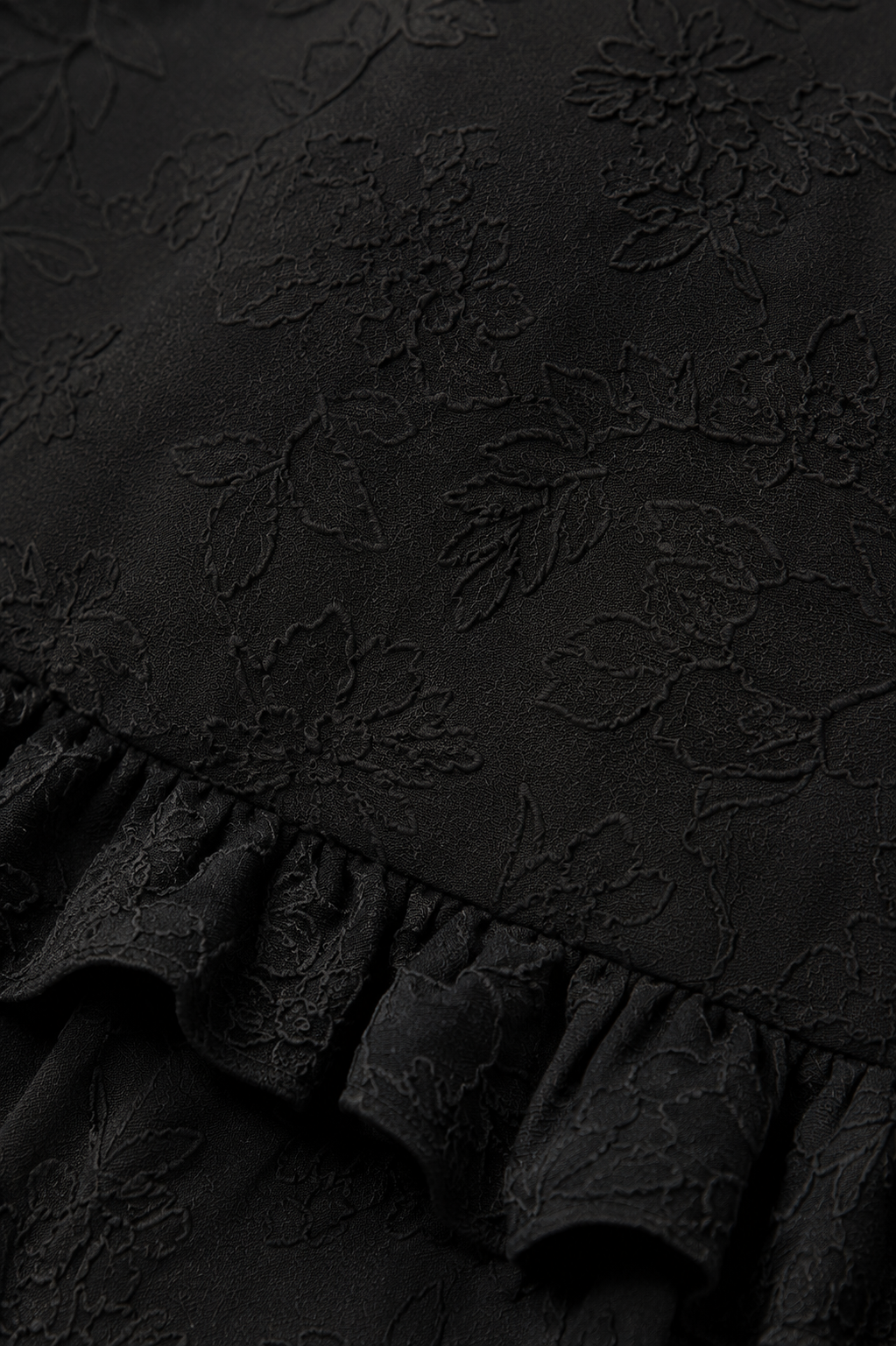 Black Ruffle Tiered Midi Dress