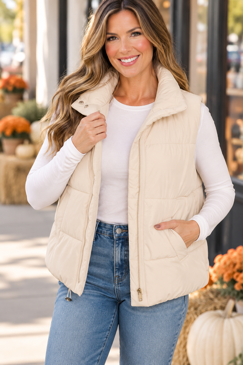High Neck Puffer Vest
