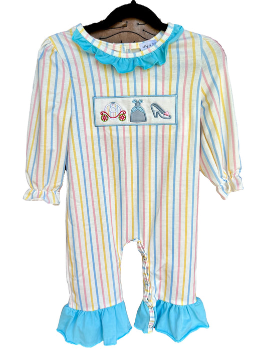 Princess Dreams Striped Ruffle Romper