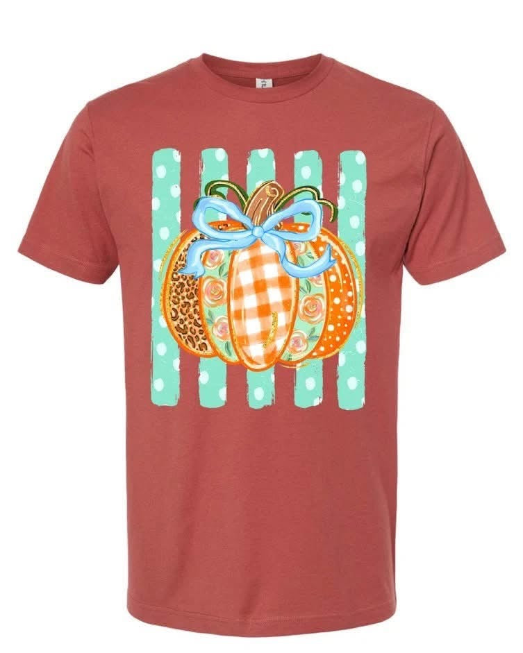 Tultex Rust Pumpkin Polka Dot Tee