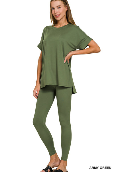 Zenana Brushed Microfiber Loungewear Set