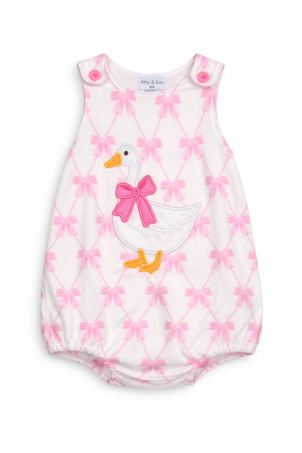 Goose and Bows Appliqué Romper
