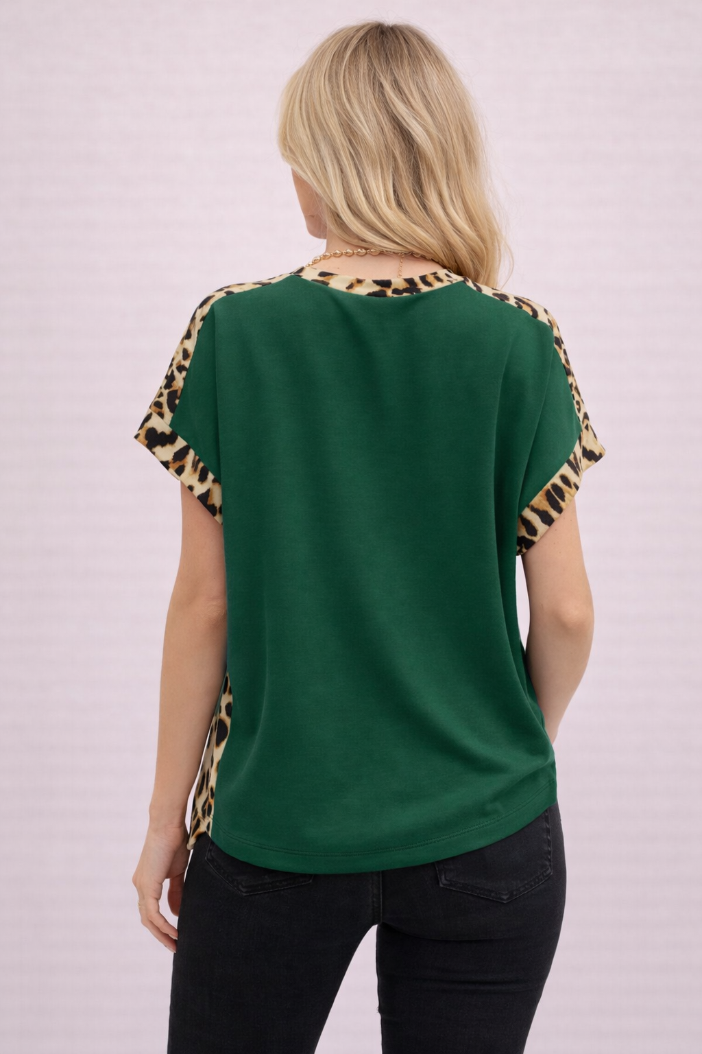 Wild Side Green Leopard Patchwork Top
