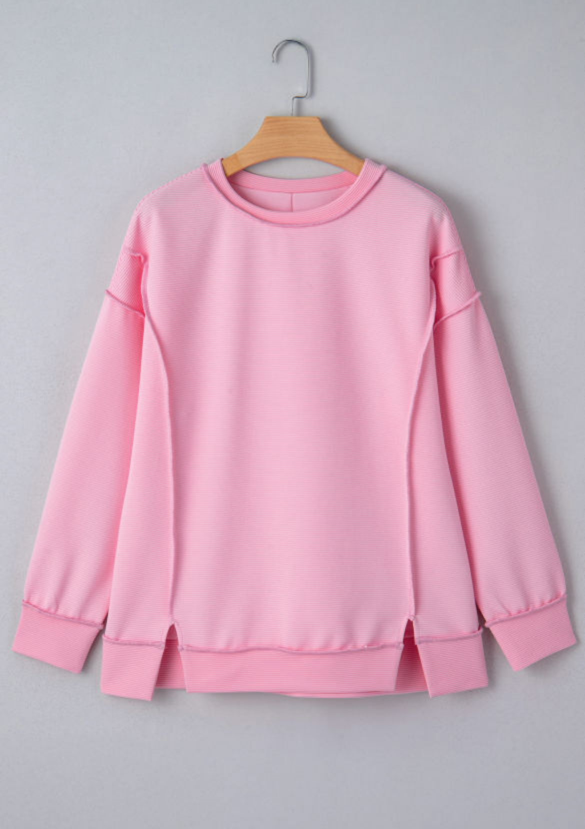 Pink Ribbed Exposed Seam