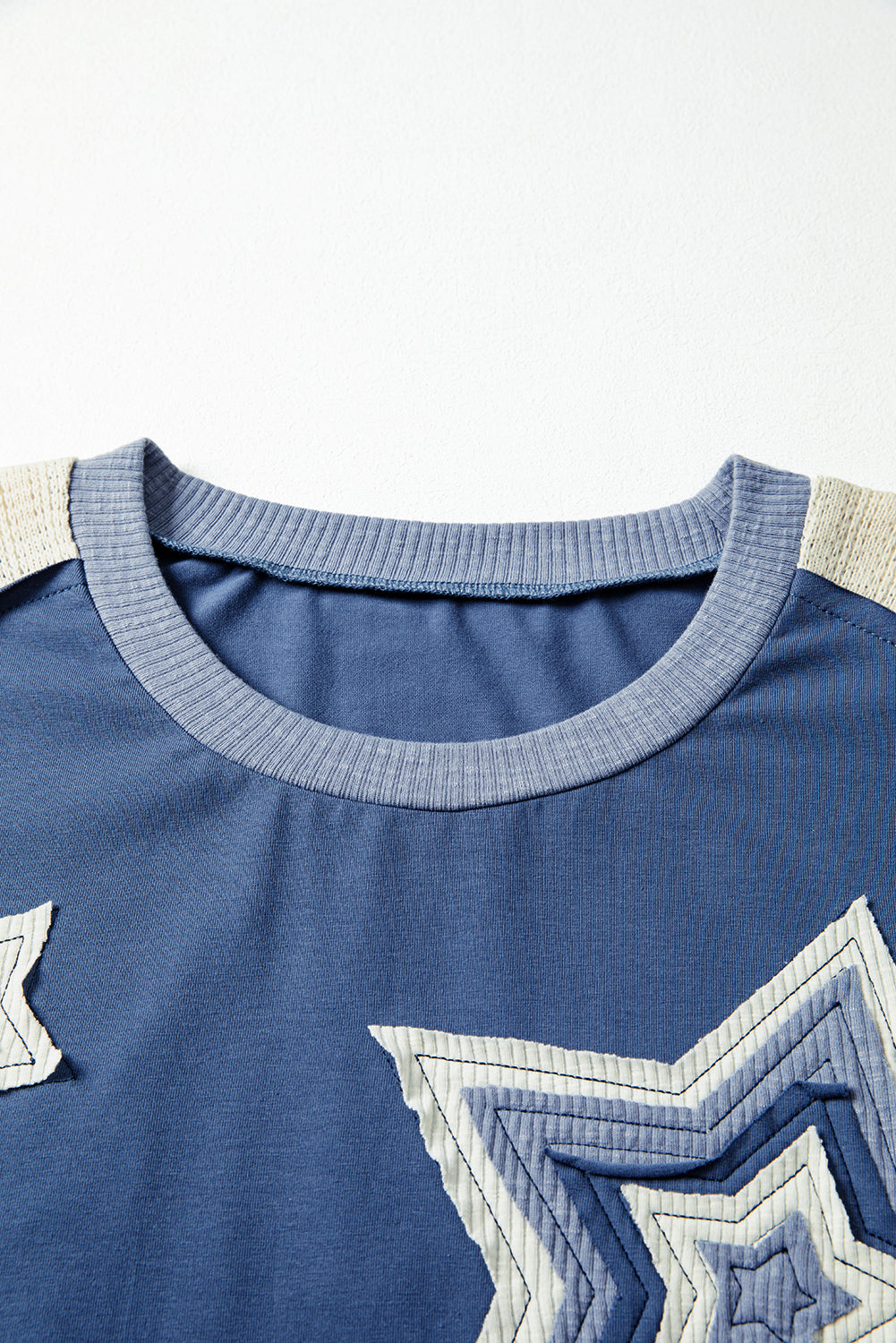Star Struck Colorblock Knit Sleeve Top – Dark Blue