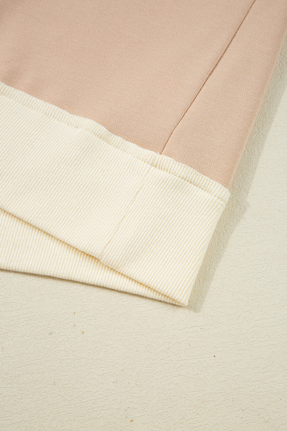 Light French Beige Color Block Sweatshirt